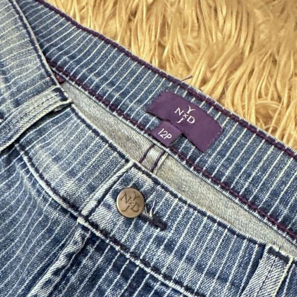 NWT NYDJ pinstripe engineer Jeans size 12 petite - Picture 2 of 6